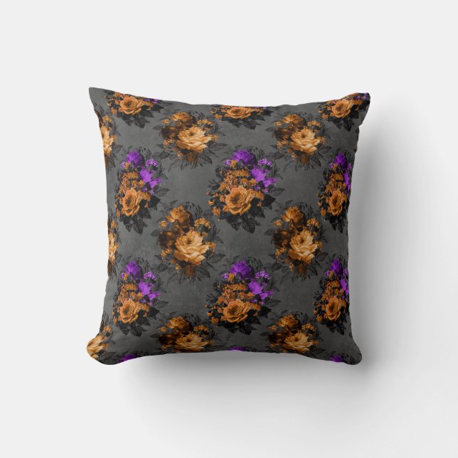 Gothic Blommigt Halloween Themme Two Sided Print Kudde (Framsida)