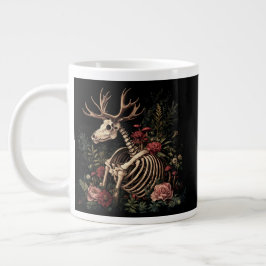 Gothic Blommigt Hjort Skeleton Jumbo Mugg