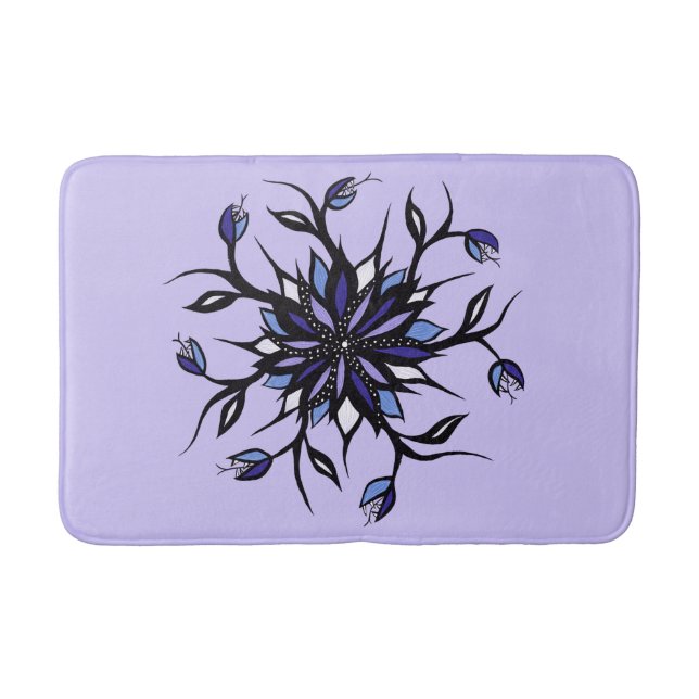 Gothic Blommigt Mandala Monsters och Teeth Badrumsmatta (Framsidan)