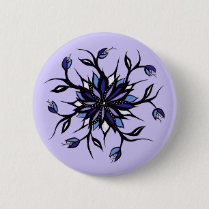 Gothic Blommigt Mandala Monsters och Teeth Knapp