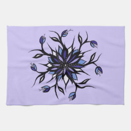 Gothic Blommigt Mandala Monsters och Teeth Kökshandduk