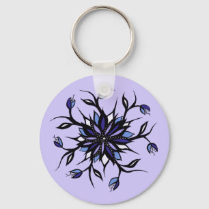 Gothic Blommigt Mandala Monsters och Teeth Nyckelring