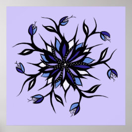 Gothic Blommigt Mandala Monsters och Teeth Poster