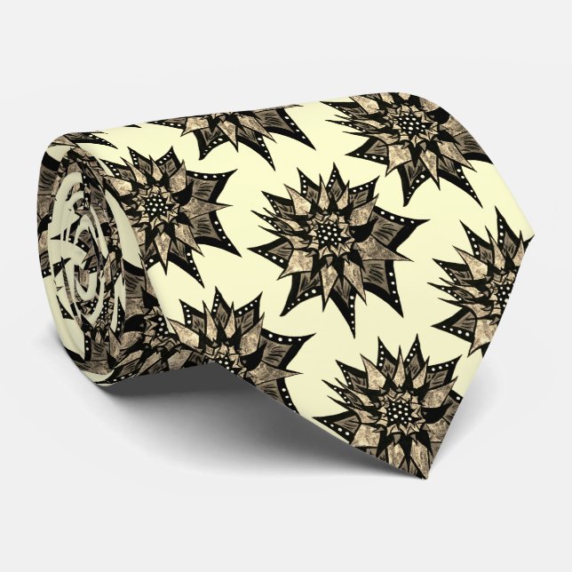 Gothic Blommigt Sepia Spiked Flower Mönster Slips (Rullad)