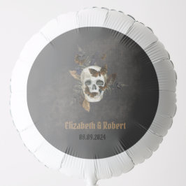 Gothic Blommigt Skull Butterflies Bröllop
