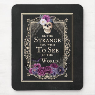 Gothic Blommigt Skull-Fladdermöss Funny Quote Blac Musmatta