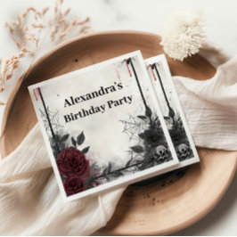 Gothic Blood Roses Birthday Pappersservett