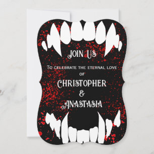 Gothic Blood Spatter Vampre bröllopsinbjudningar