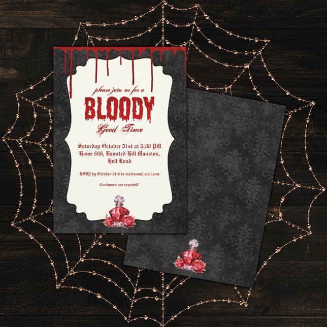 Gothic Bloody Halloween fest Inbjudningar (Skapare uppladdad)