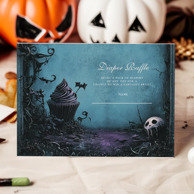 Gothic Blue Halloween Blöjlotteri Tilläggskort (Skapare uppladdad)