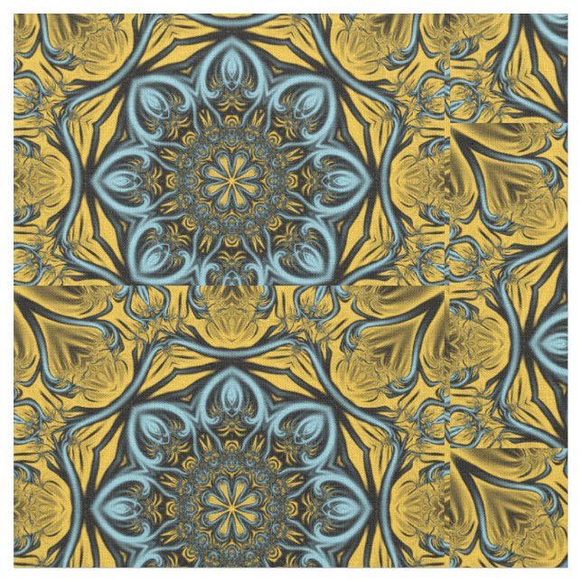 Gothic Blue mönster Tyg (Närbild)