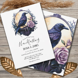 Gothic Boho Blommigt Raven & Ro Handfasteing Inbjudningar