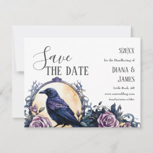 Gothic Boho Blommigt Raven & Ro Handfasteing Spara Datumet