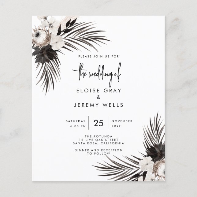 Gothic Boho bröllopsinbjudan Flygblad (Framsidan)