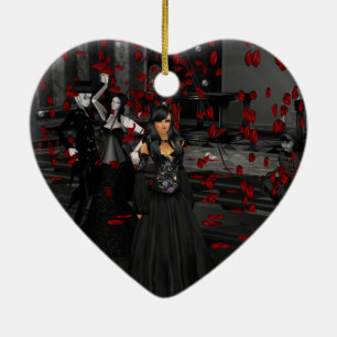 Gothic Boll Room Heart Ornament