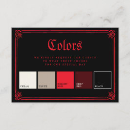 Gothic Border Svart Röd Bröllopsfärger Kläder  Tilläggskort