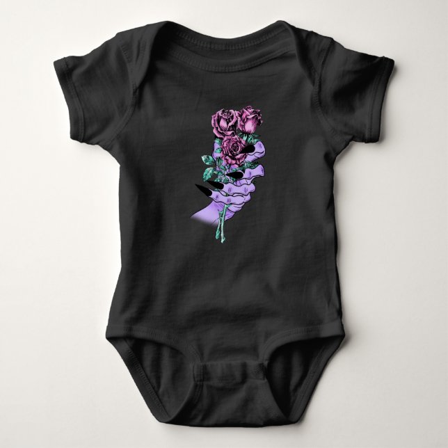 Gothic Bouquet Baby Bodykostym T Shirt (Framsida)