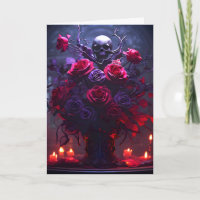 Gothic Bouquet med Skull och ljusa födelsedag