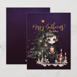 Gothic Boy Julgran Julafton Julkort