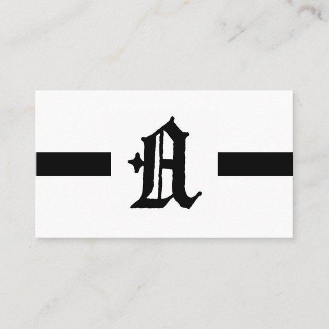 Gothic Brev ’A’ Classic English Initial Visitkort (Framsida)