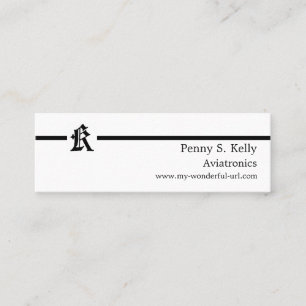 Gothic Brev "K" Classic English Initial Mini Visitkort