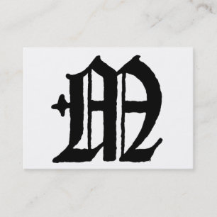 Gothic Brev "M" Classic English Initial Visitkort