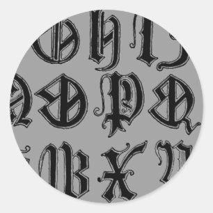 Gothic Brev Sticker Runt Klistermärke
