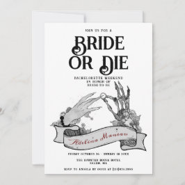 Gothic Bride eller Die Til Death Bachelorette Helg Inbjudningar