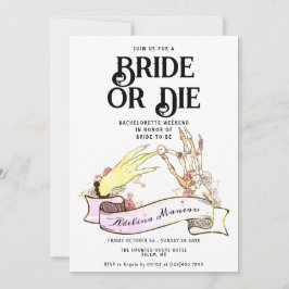 Gothic Bride eller Die Til Death Bachelorette Helg Inbjudningar