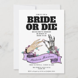 Gothic Bride eller Die Til Death Bachelorette Helg Inbjudningar