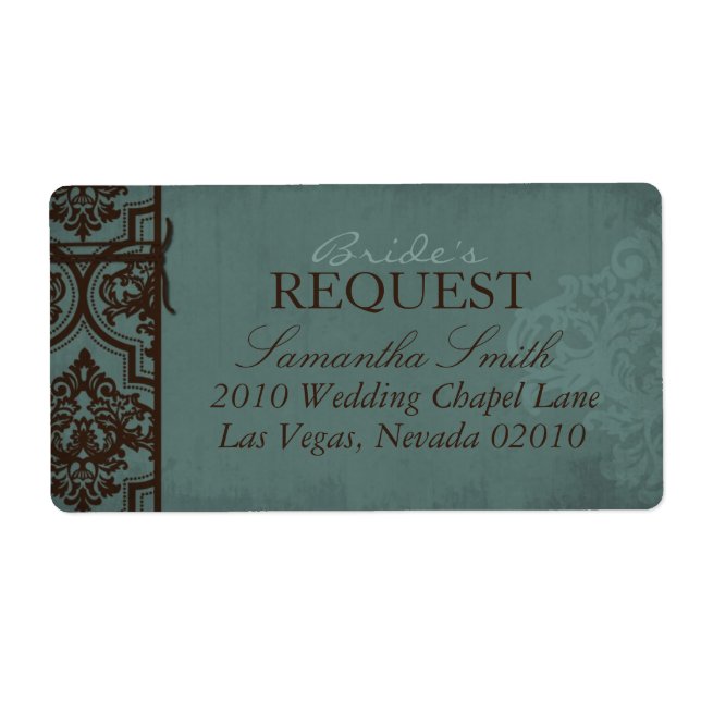 Gothic Bride Shipping Label Fraktsedel (Framsidan)