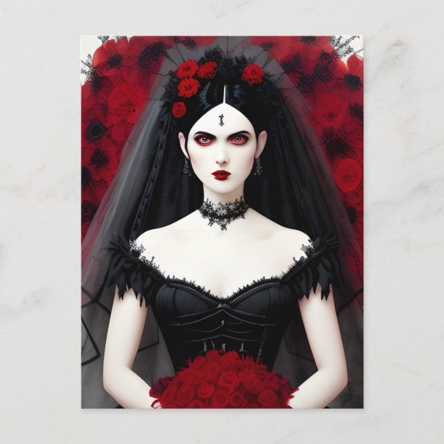 Gothic Bride Vykort (Framsida)