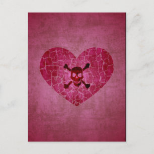 Gothic Broken Heart Skull-vykort Vykort