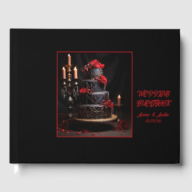 Gothic Bröllop Cake Guestbook Gästböcker (Framsida)