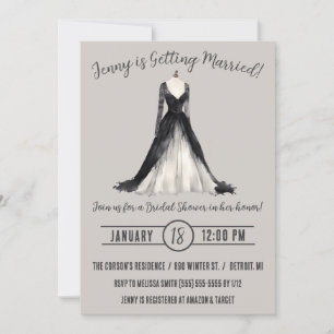 Gothic Bröllop Dress Möhippa Inbjudningar