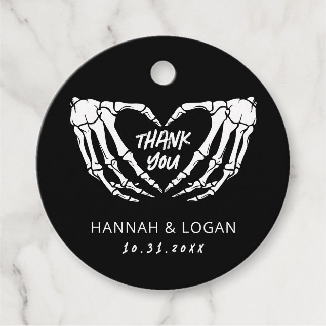 Gothic Bröllop, Halloween Bröllop Tack Gåvor Etiketter (Framsida)