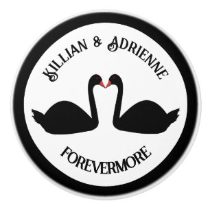 Gothic Bröllop Kissing Black Svanar Anpassningsbar Knopp