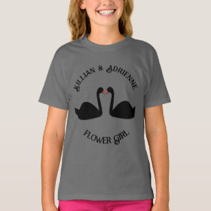 Gothic Bröllop Kissing Black Svanar Anpassningsbar T Shirt