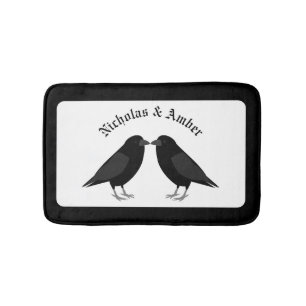 Gothic Bröllop Kissing Ravens Anpassningsbar Badrumsmatta