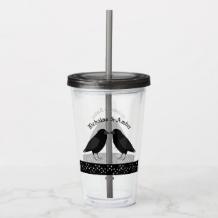 Gothic Bröllop Kissing Ravens Anpassningsbar Take Away Mugg