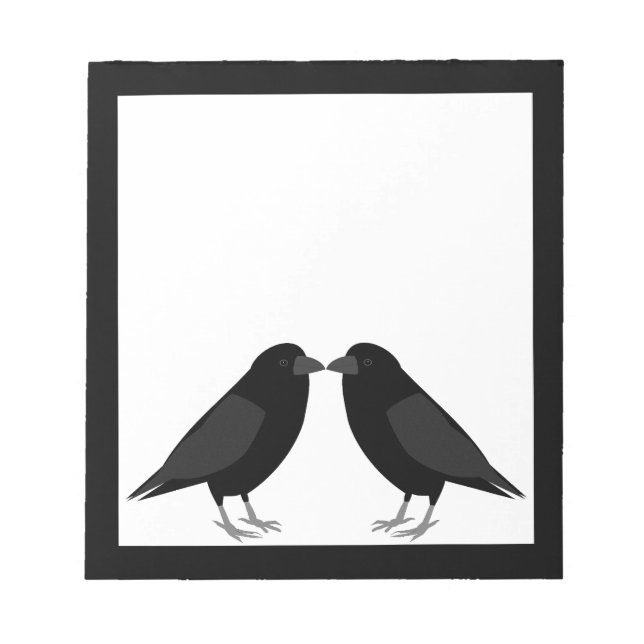 Gothic Bröllop Kissing Ravens Anteckningsblock (Framsida)