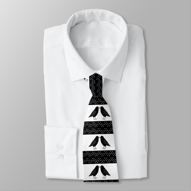 Gothic Bröllop Kissing Ravens Patterned Slips (Bunden)