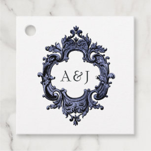 Gothic Bröllop Monogram Gilded Ram Gåvor Etiketter