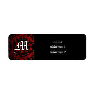 Gothic bröllop monogram-returetiketter returadress etikett