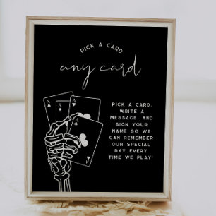 Gothic Bröllop Plocka A Card Guestbook-tecken Poster