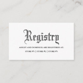 Gothic Bröllop Registry Tilläggskort