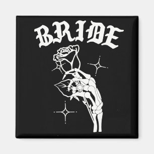 Gothic Bröllop Skeleton Bride Spooky Halloween Jus Magnet