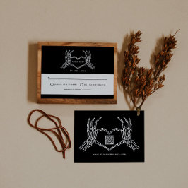 Gothic Bröllop Skeleton Händer Bröllop QR Code OSA Tilläggskort