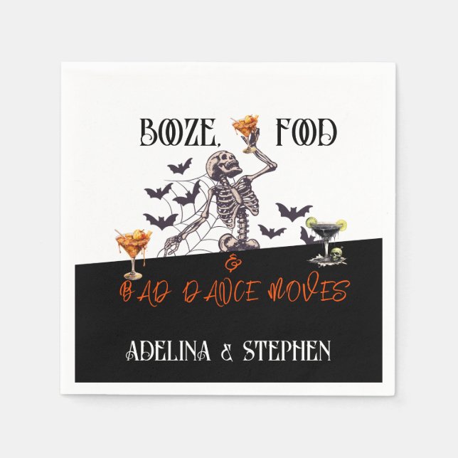 Gothic Bröllop Skeleton Sprit Food Bad Dance Moves Pappersservett (Framsidan)
