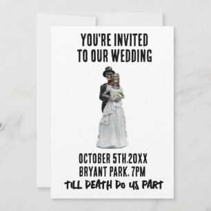 GOTHIC BRÖLLOP SKELETONS ANPASSNINGSBAR INVITATION INBJUDNINGAR